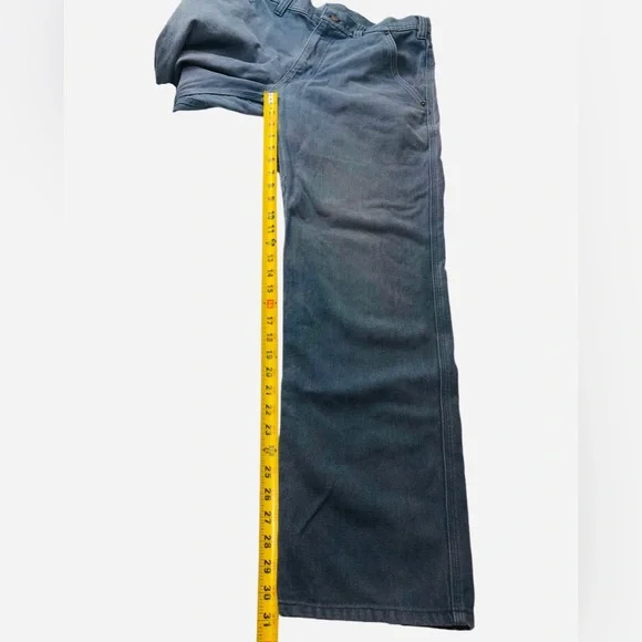 VTG 90s Y2K Patagonia Utility Workwear Pants L Blue Mens Straight 32 Waist jeans - Picture 10 of 13